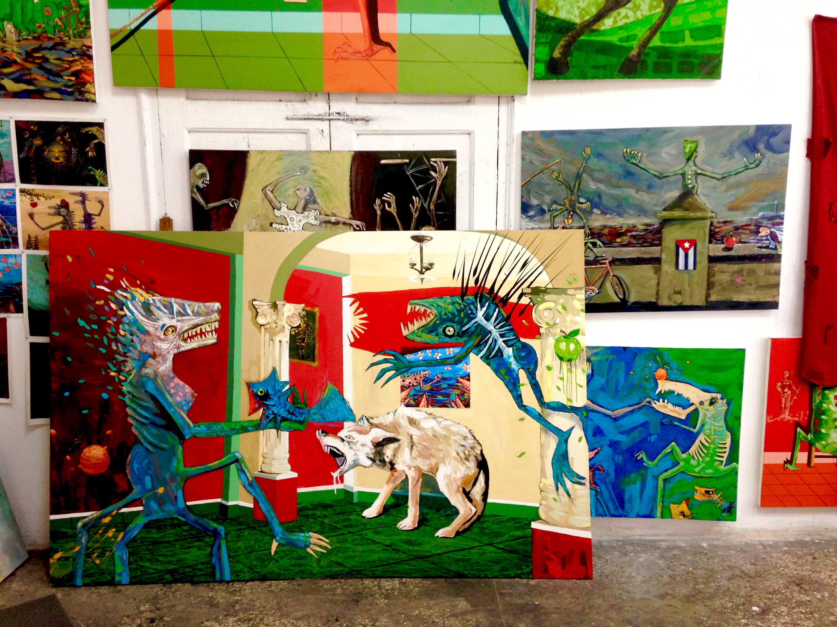 San Alejandro National High School of Fine Arts. Paintings created by the students.